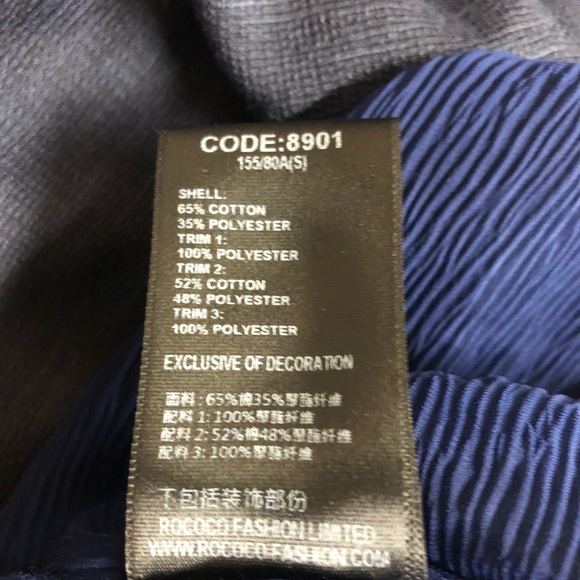 Rococo Lagenlook Minimalist Blue L/S Dress Small - Picture 5 of 7